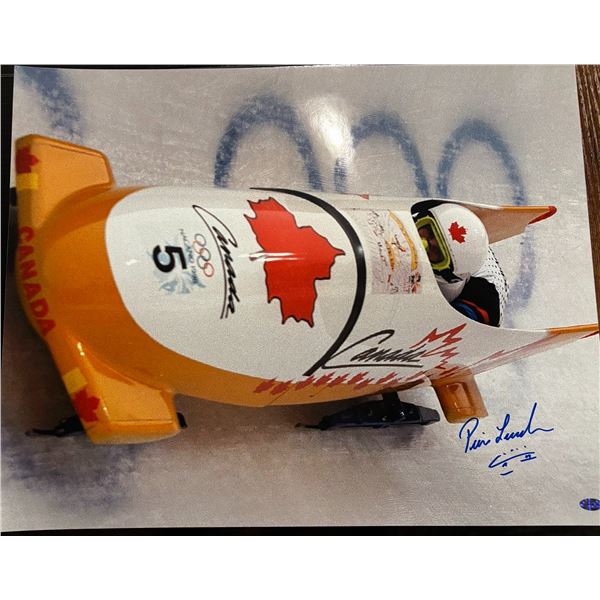 Pierre Lueders Signed 20×16 Canadian Bobsleigh Photo