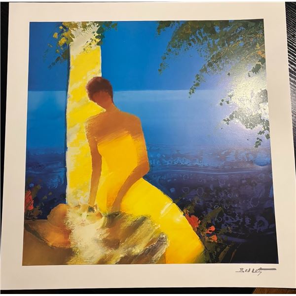 Signed 20" × 20" Contemporary Figural Print