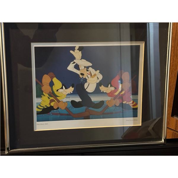 Disney Goofy The Face Off Framed Hockey Print