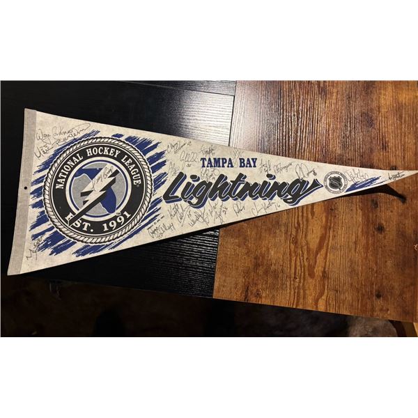 1992 Lightning Team-Signed NHL Inaugural Pennant