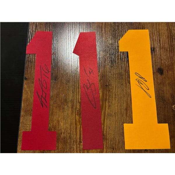 3 Signed Hockey Jersey Number "1" Cutouts