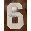 Image 1 : White Fabric Number '6' Signed in Blue Ink