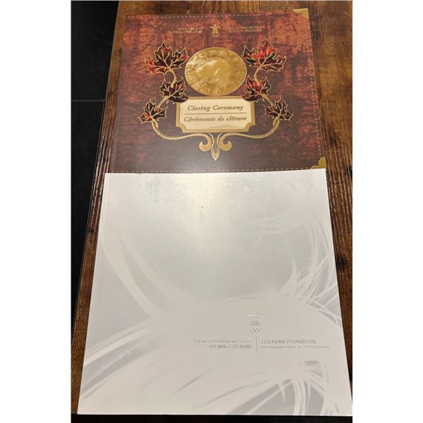 Vancouver 2010 Olympic Ceremony Programs Pair