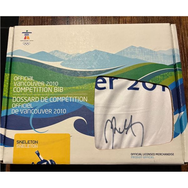 Vancouver 2010 Skeleton Competition Bib Signed