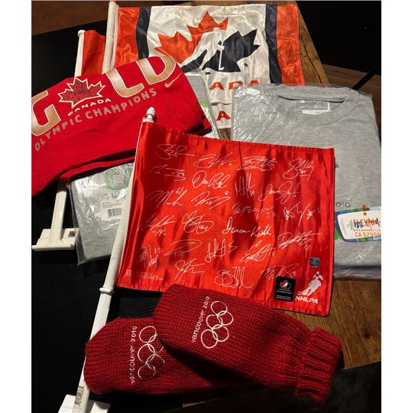 2010 Team Canada Signed Flag & Olympic Bundle