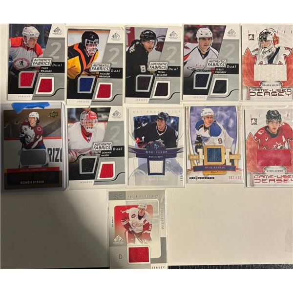 NHL Game-Used Jersey Card Lot, Fedorov, Selanne
