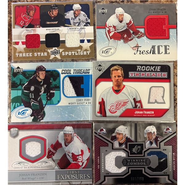 6 Upper Deck NHL Jersey Cards