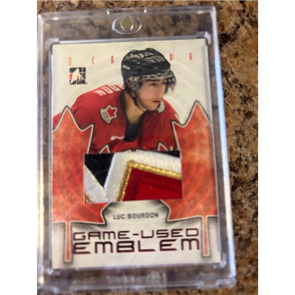 2007-08 ITG Luc Bourdon Game-Used Emblem Card