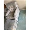 Image 5 : Upholstered Armchair With Matching Ottoman In Light Grey Fabric