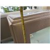 Image 6 : Square Beige Side Table With Glass Top and Brass Trim, 24" x 24" x 21"