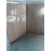 Image 3 : Round Glass Top Table with Travertine Stone Tri-Panel Base 24in Diameter 16in Height