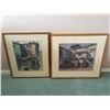 Image 1 : Framed Watercolour Architectural Paintings, Both Signed, Approx. 21x24 Inches Each