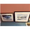Image 1 : Two Framed Winter Landscape Prints Including Peter Shostak c. 1980, 13x16 and 15x18 in