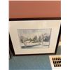 Image 7 : Two Framed Winter Landscape Prints Including Peter Shostak c. 1980, 13x16 and 15x18 in