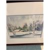 Image 8 : Two Framed Winter Landscape Prints Including Peter Shostak c. 1980, 13x16 and 15x18 in