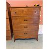 Image 1 : Four Drawer Solid Wood Dresser with Brass Hardware, 42"H x 32"W