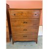 Image 2 : Four Drawer Solid Wood Dresser with Brass Hardware, 42"H x 32"W
