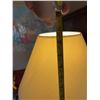 Image 2 : Brass and Wood Floor Lamp with White Shade, 57 Inch Height