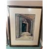 Image 2 : Framed Watercolour Painting by ZOE Showing Architectural Doorway Scene 24x27 Inches