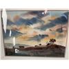 Image 3 : K. Haynes 1981 Watercolour "When the Cock Crows" Framed Landscape Art 19x15 Inches