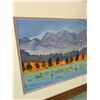 Image 3 : E. Joan North Framed Watercolour Landscape Painting Mountain and Lake Scene 12x9 in