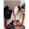 Image 2 : Closet Contents Including Table, Pink Stethoscope, Water Bottle, Hangers, and Bags