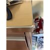 Image 3 : Brown Metal Solid Desk with Five Drawers, Laminate Top, and Accessories