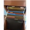 Image 5 : Brown Metal Solid Desk with Five Drawers, Laminate Top, and Accessories