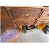 Image 2 : Garage Lot With Wooden Dresser, Metal Shelving, Mini Fridge, Storage Bins and All Contents