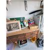 Image 5 : Garage Lot With Wooden Dresser, Metal Shelving, Mini Fridge, Storage Bins and All Contents