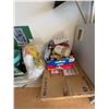 Image 8 : Garage Lot With Wooden Dresser, Metal Shelving, Mini Fridge, Storage Bins and All Contents