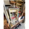 Image 9 : Garage Lot With Wooden Dresser, Metal Shelving, Mini Fridge, Storage Bins and All Contents
