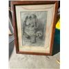 Image 1 : Eunice Hutchison Signed Dog Drawing, Framed, Dated April 22, 1940