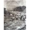 Image 2 : The Peaks of Arran Framed Print, After J. MacWhirter, Profile of Sheep and Shepherd
