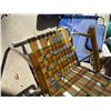 Image 9 : Coleman Cooler With Lid, Folding Blue Beach Chair, Green Striped Lawn Chair