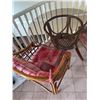 Image 1 : Rattan and Glass Dining Set With four Chairs and Cushions