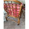 Image 2 : Rattan and Glass Dining Set With four Chairs and Cushions