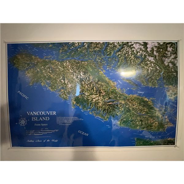Vancouver Island From Space Map Poster, Approx. 36x24 Inches