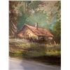 Image 6 : Signed Floegen Landscape Oil Painting of Cottage by Pond, Framed, 69x49 cm