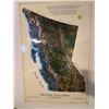 Image 1 : British Columbia Canada Map Poster With Relief Topography Approx. 38x24 Inches