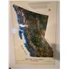 Image 2 : British Columbia Canada Map Poster With Relief Topography Approx. 38x24 Inches