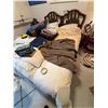 Image 1 : Double Bed With Wooden Headboard, Bedding and Pillows Included
