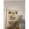 Image 1 : Stuffed Camel Recipe Wall Hanging, Pabst Blue Ribbon Tray, Metaxa Sign (3 Items)