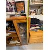 Image 3 : Oak Cabinet with Glass Doors and Contents Including Light Bulbs and Batteries