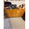 Image 1 : Wood Dresser with Six Drawers, Light Finish, Approx. 52"W x 29"H
