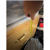 Image 6 : Three-Drawer Wood Dresser with Brass Handles, Measures 30 x 27 x 16 Inches
