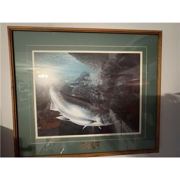 Takashi Snoj 1987 Framed Print, Spring Salmon, Nanaimo Fishing Resorts Award