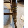 Image 3 : Wooden Rocking Chair With Turned Spindles, Gold Detailing, Cushion Backrest