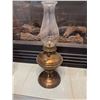 Image 1 : Antique Brass Oil Lamp with Chimney and Decorative Base