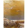 Image 4 : Eddy Ford Signed Seascape Painting with Dune Fence and Birds, Framed